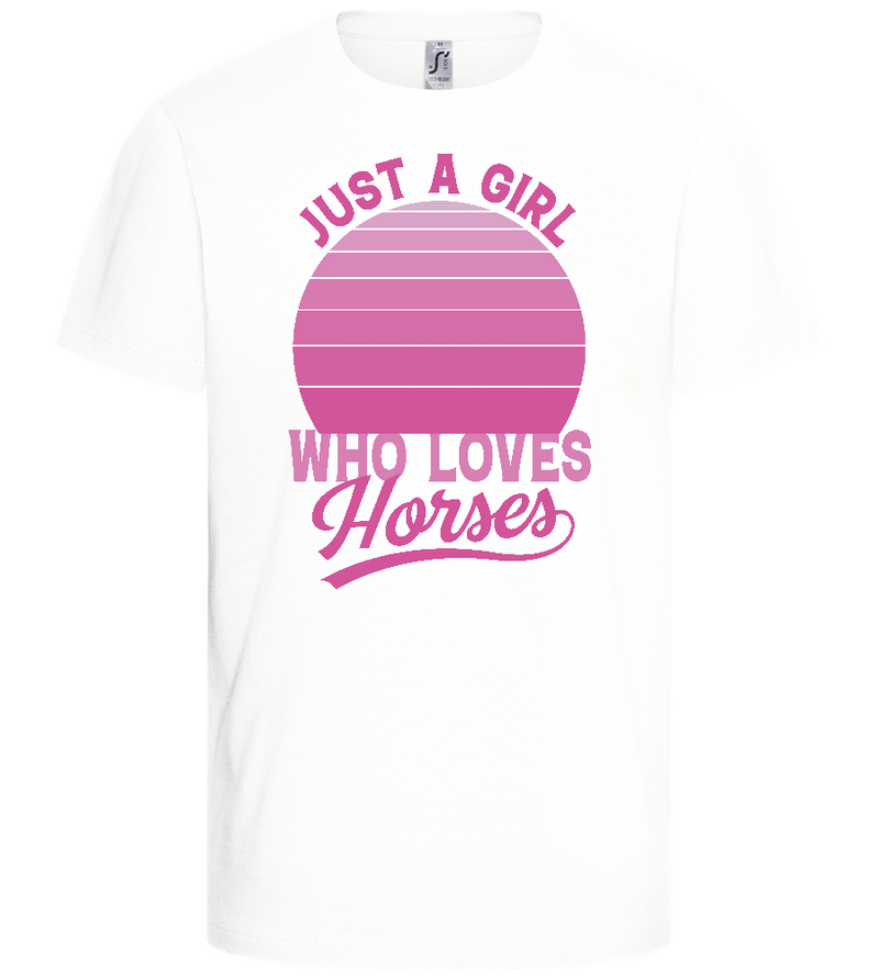 Just a Girl Who Loves Horses Design - Basic kids t-shirt_WHITE_front