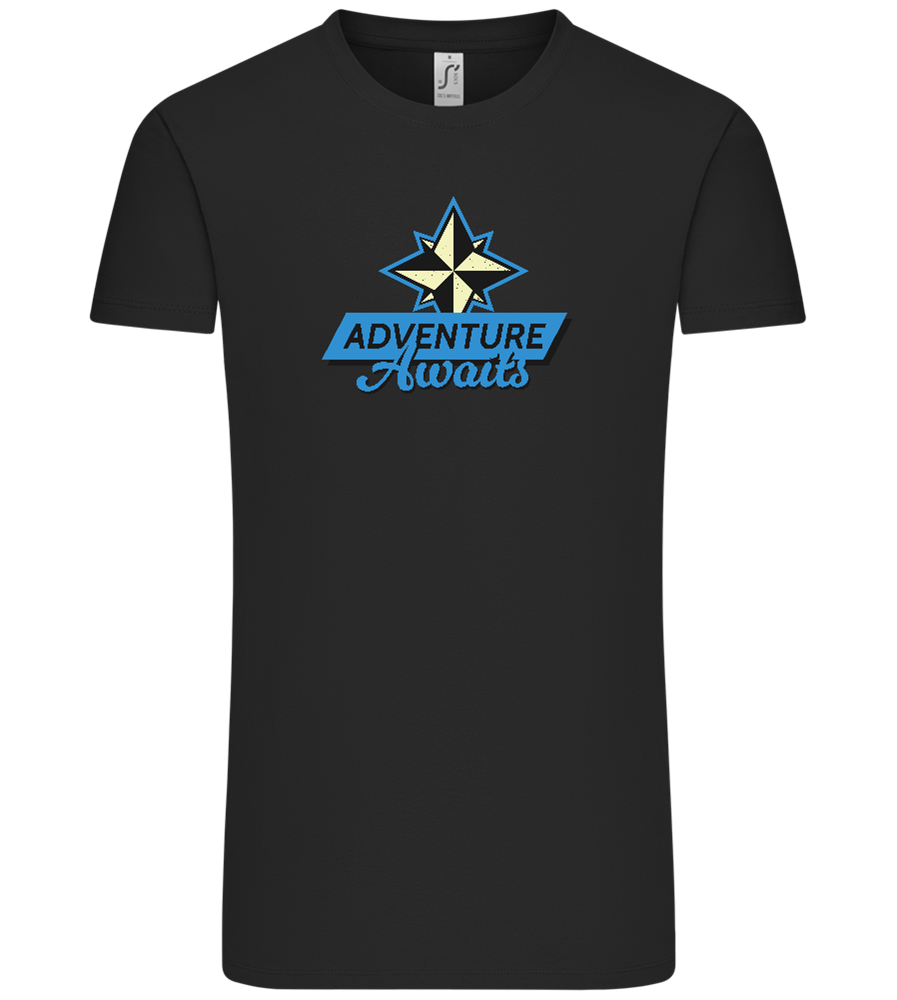 Adventure Awaits Design - Comfort Unisex T-Shirt_DEEP BLACK_front