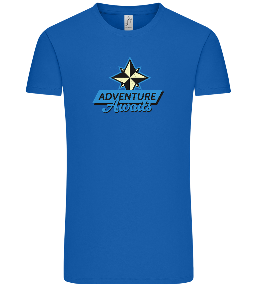 Adventure Awaits Design - Comfort Unisex T-Shirt_ROYAL_front