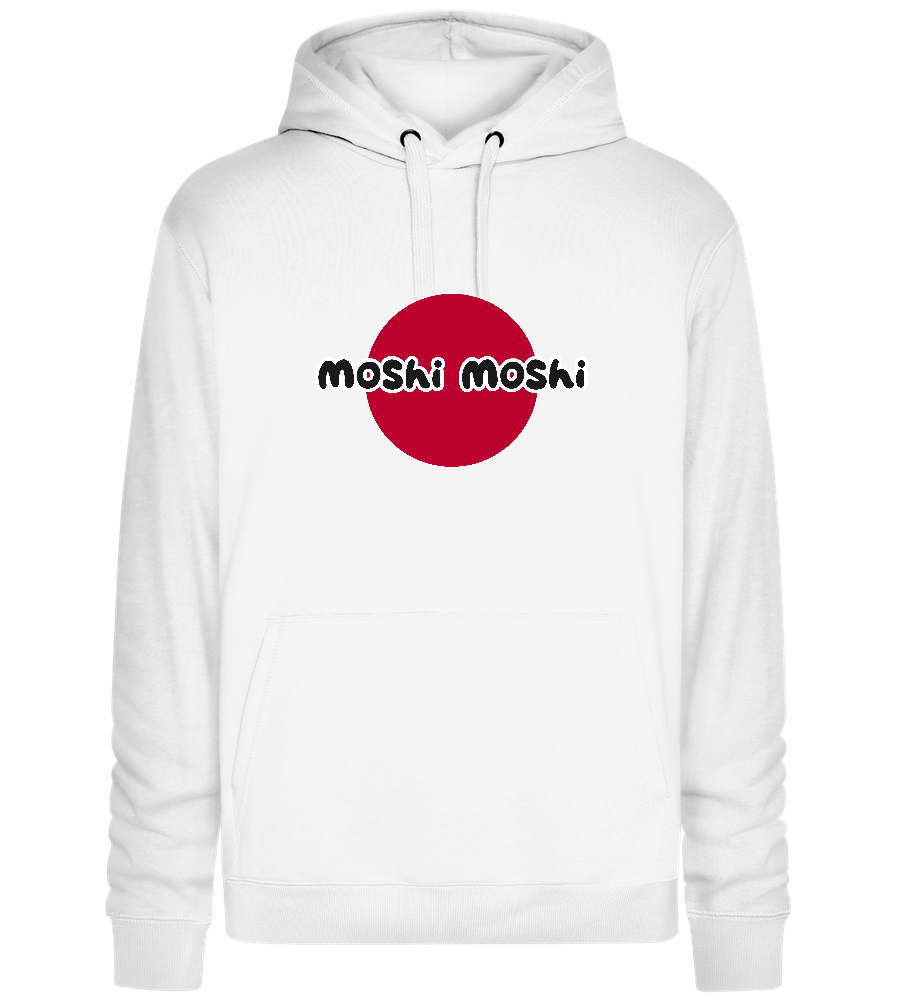 Moshi Moshi Circle Design - Premium unisex hoodie_WHITE_front