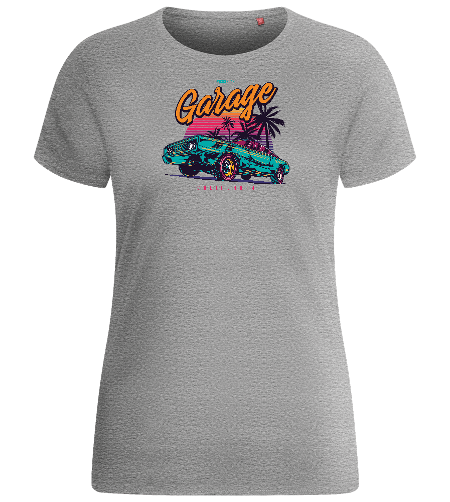 Car Garage Design - Basic women's fitted t-shirt_ORION GREY_front