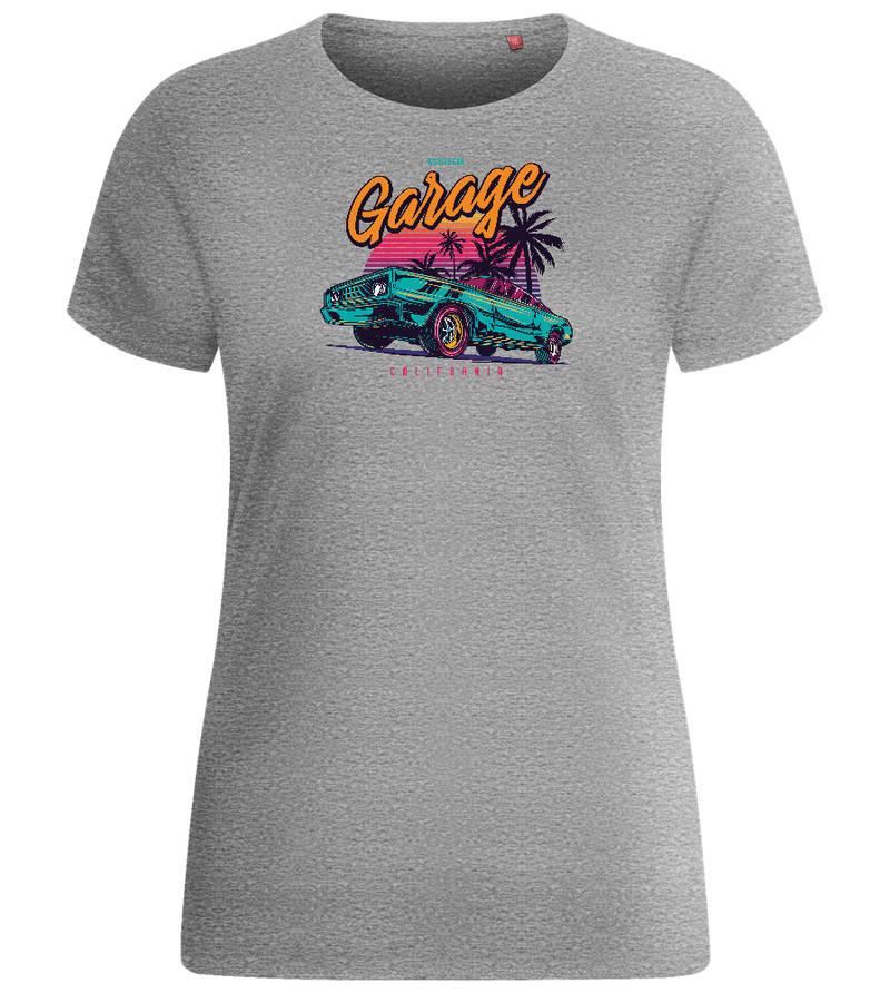 Car Garage Design - Basic women's fitted t-shirt_ORION GREY_front