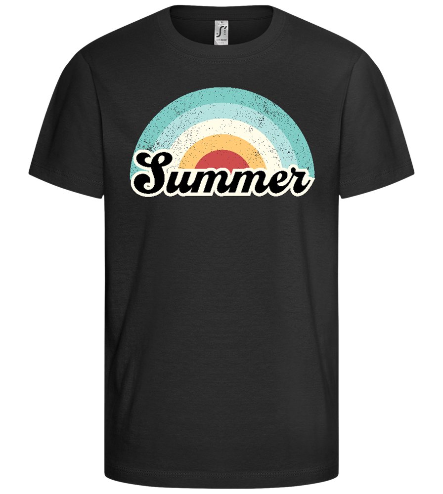 Summer Pastel Waves Design - Comfort girls' t-shirt_DEEP BLACK_front