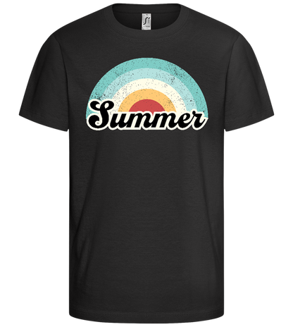 Summer Pastel Waves Design - Comfort girls' t-shirt_DEEP BLACK_front