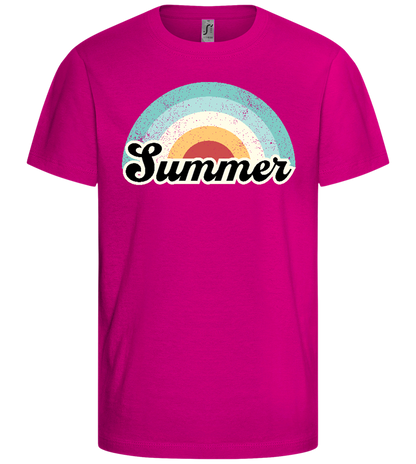 Summer Pastel Waves Design - Comfort girls' t-shirt_FUCHSIA_front