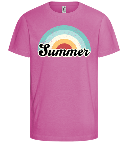 Summer Pastel Waves Design - Comfort girls' t-shirt_PINK ORCHID_front