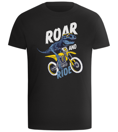 Dino Biker Design - Comfort boys fitted t-shirt_DEEP BLACK_front