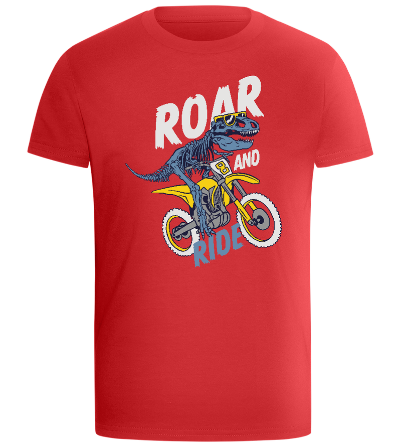 Dino Biker Design - Comfort boys fitted t-shirt_RED_front