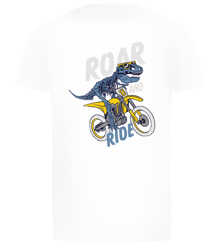 Dino Biker Design - Comfort boys fitted t-shirt_WHITE_front