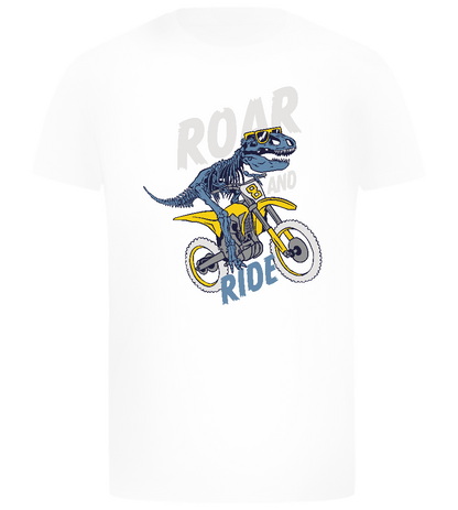 Dino Biker Design - Comfort boys fitted t-shirt_WHITE_front