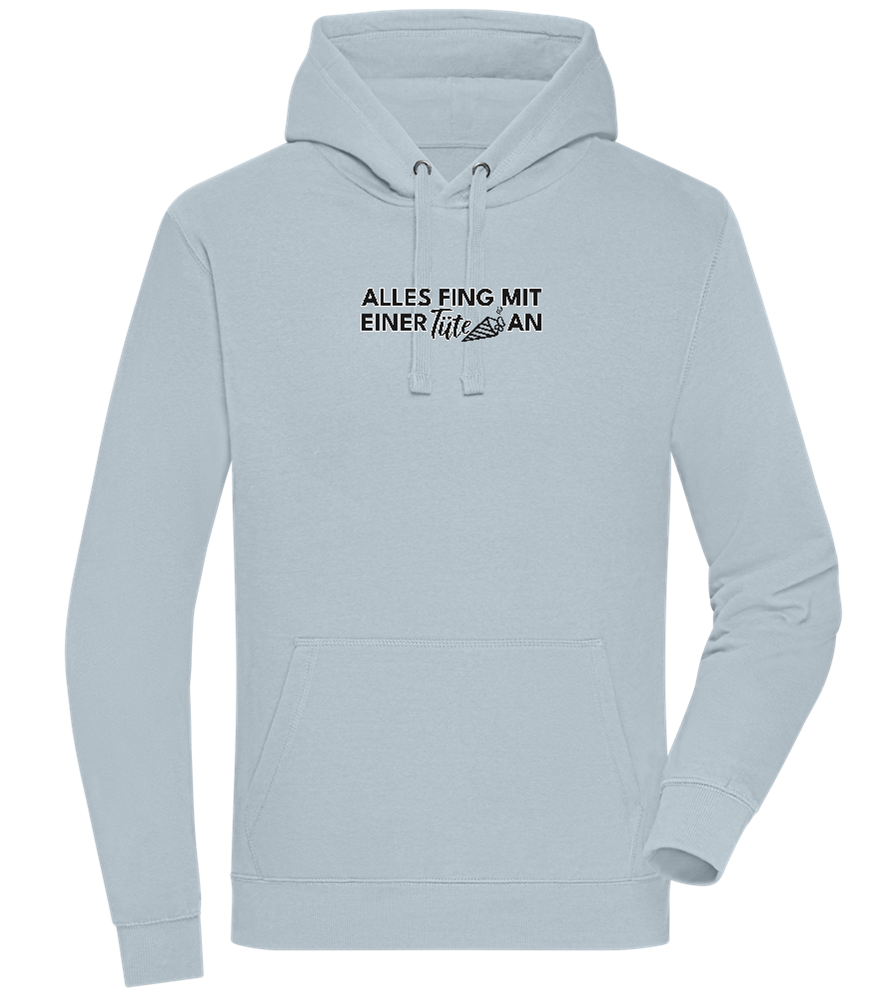 Alles Fing Mit Einer Tüte An Design - Premium unisex hoodie_CREAMY BLUE_front