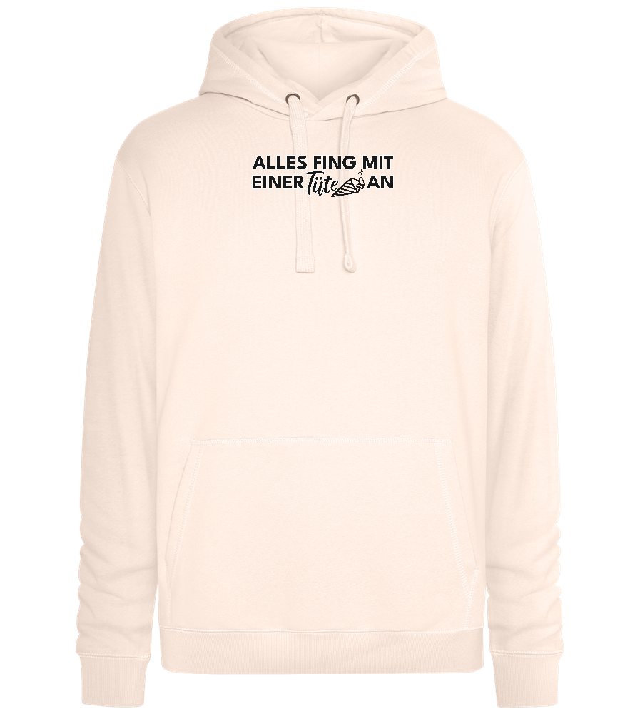 Alles Fing Mit Einer Tüte An Design - Premium unisex hoodie_LIGHT PEACH ROSE_front