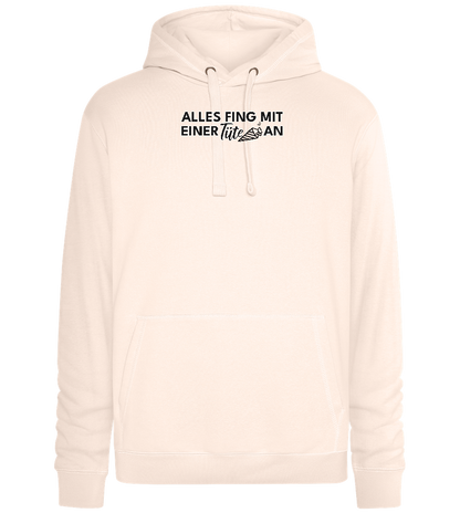 Alles Fing Mit Einer Tüte An Design - Premium unisex hoodie_LIGHT PEACH ROSE_front