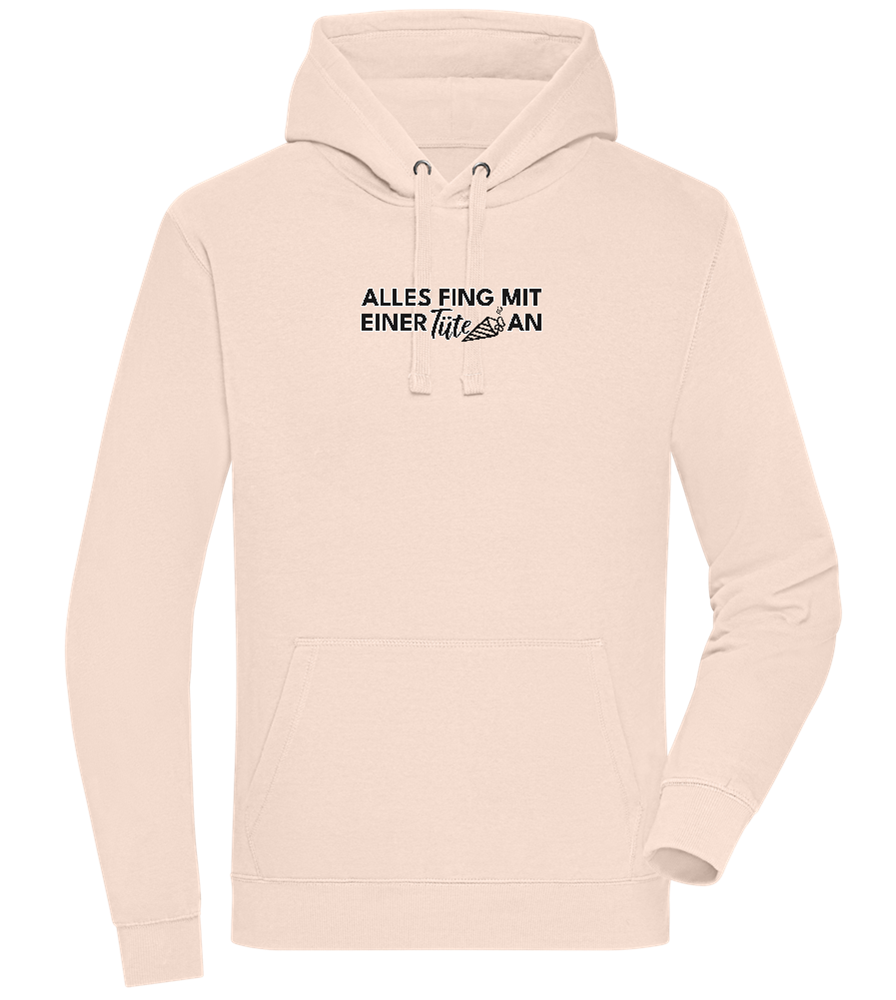 Alles Fing Mit Einer Tüte An Design - Premium unisex hoodie_LIGHT PEACH ROSE_front