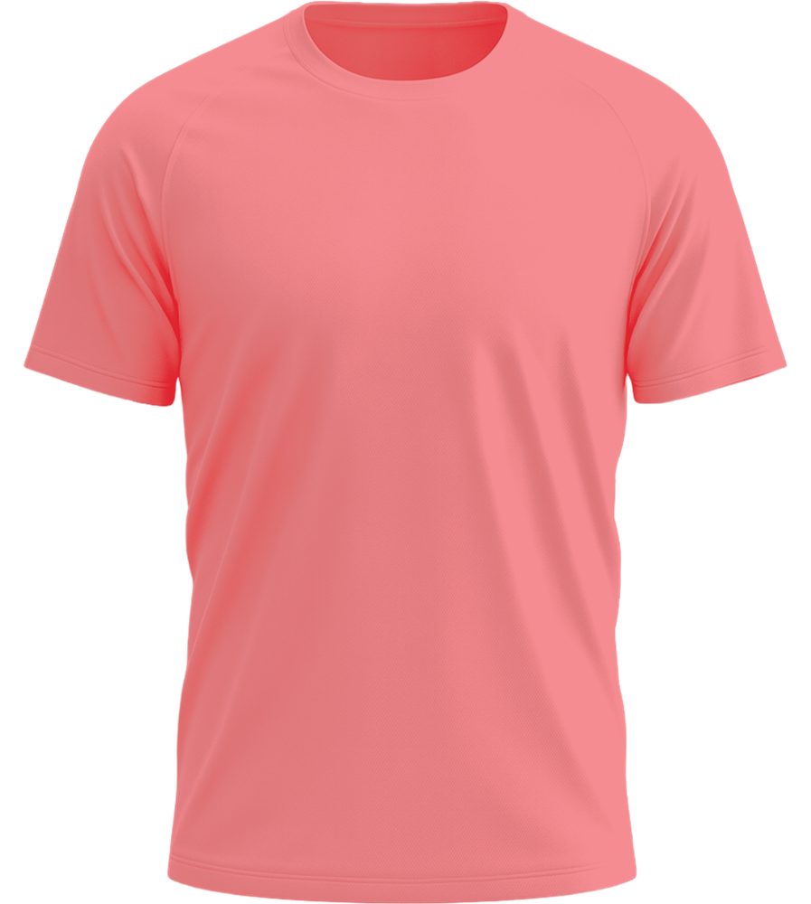 Performance men's sport t-shirt_NEON CORAL_front