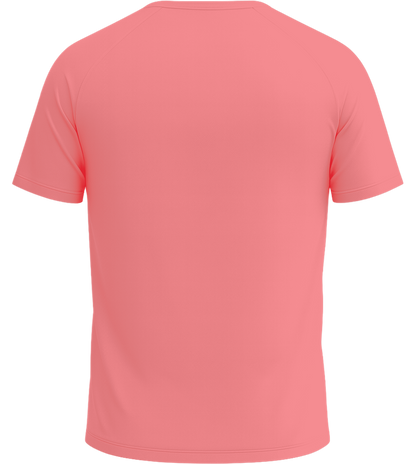 Performance men's sport t-shirt_NEON CORAL_back