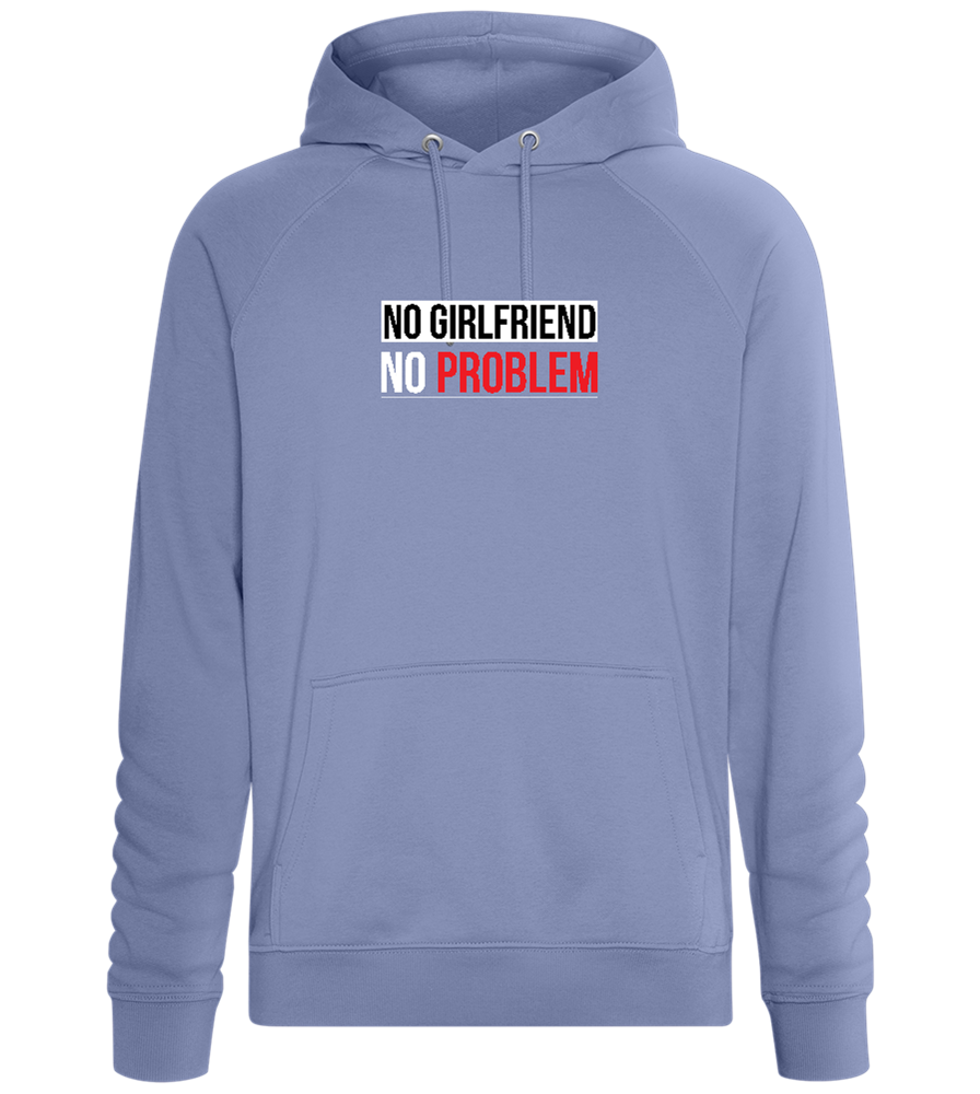 No Girlfriend No Problem Design - Comfort unisex hoodie_BLUE_front