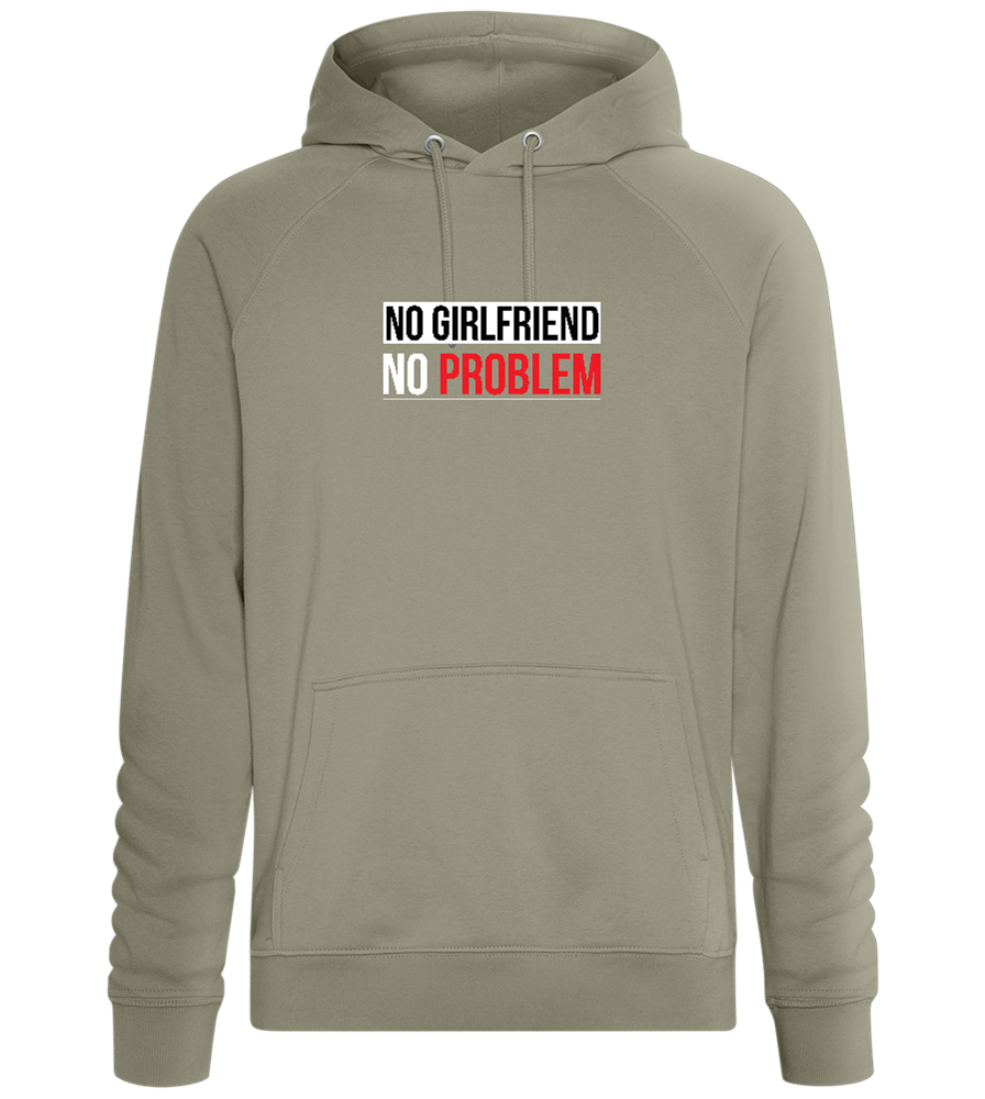 No Girlfriend No Problem Design - Comfort unisex hoodie_KHAKI_front