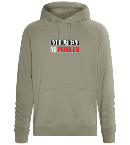 No Girlfriend No Problem Design - Comfort unisex hoodie_KHAKI_front