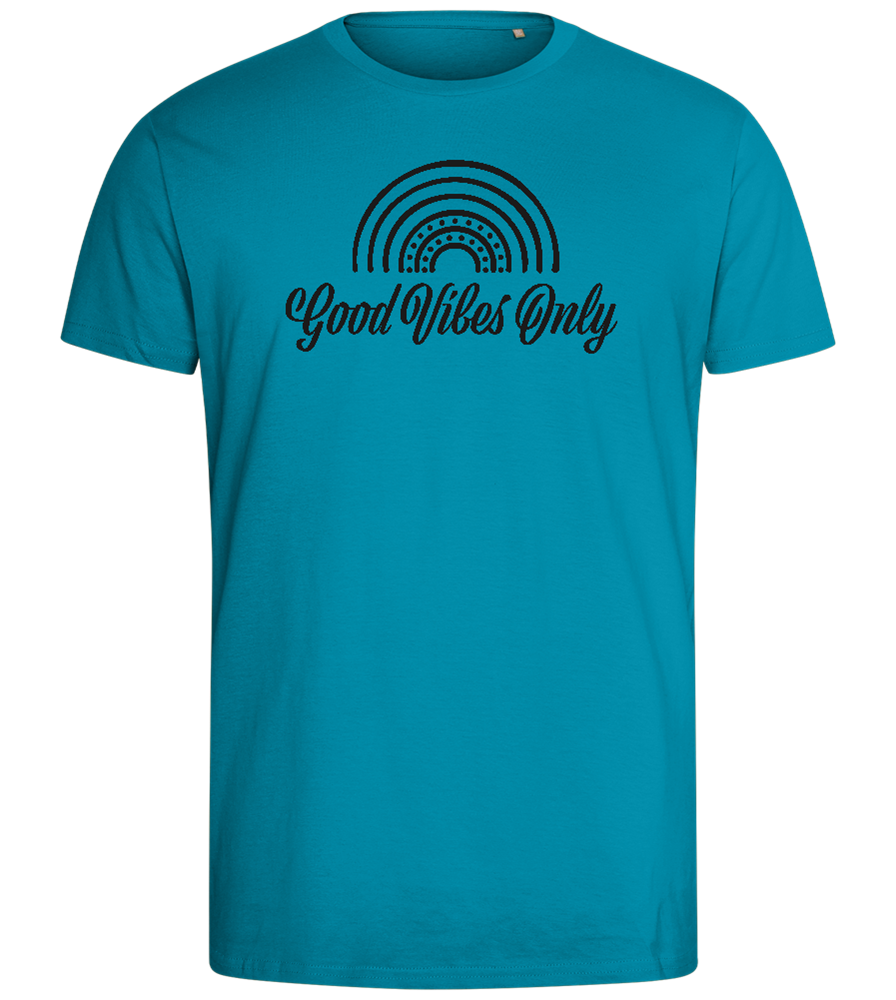 Good Vibes Only Design - Comfort men's fitted t-shirt_TURQUOISE_front