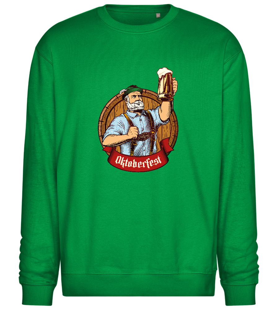 Oktoberfest Man Design - Comfort Essential Unisex Sweater_MEADOW GREEN_front