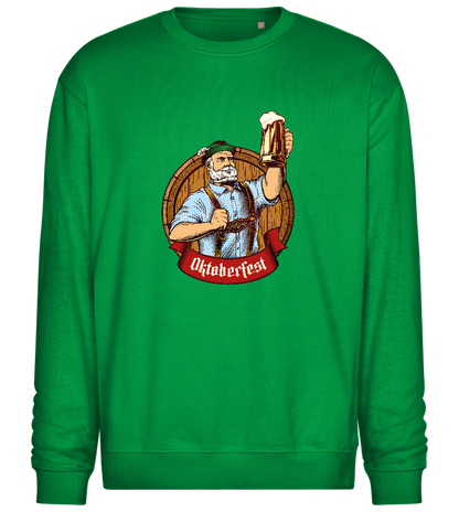 Oktoberfest Man Design - Comfort Essential Unisex Sweater_MEADOW GREEN_front