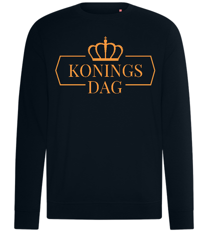 Koningsdag Kroontje Design - Comfort unisex sweater_BLACK_front