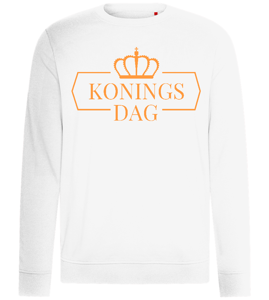 Koningsdag Kroontje Design - Comfort unisex sweater_WHITE_front