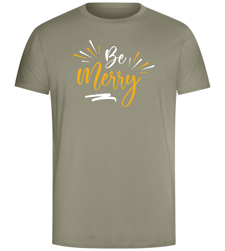 Be Merry Twinkle Design - Comfort Unisex T-Shirt_KHAKI_front