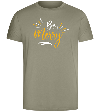 Be Merry Twinkle Design - Comfort Unisex T-Shirt_KHAKI_front