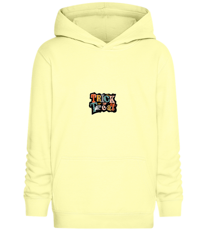 Spooky Trick or Treat Design - Comfort Kids Hoodie_AMARELO CLARO_front