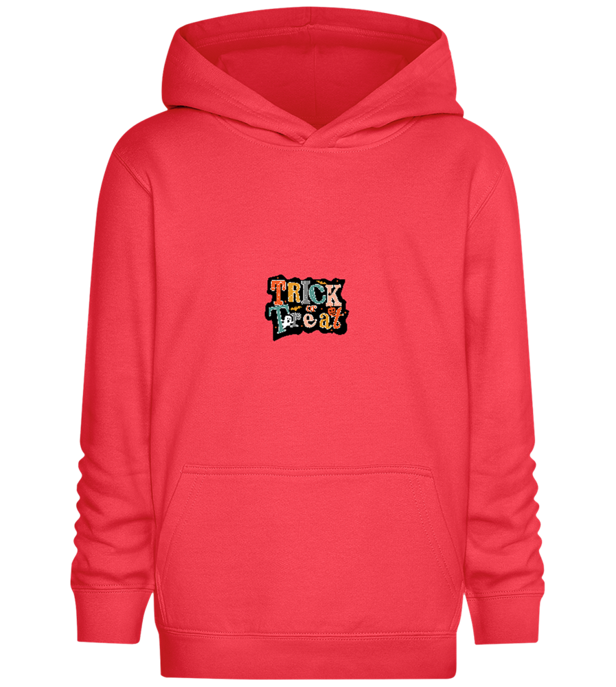 Spooky Trick or Treat Design - Comfort Kids Hoodie_BRIGHT RED_front