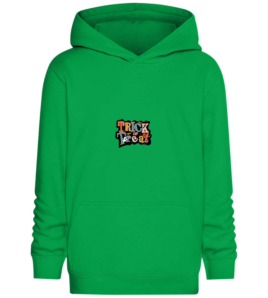 Spooky Trick or Treat Design - Comfort Kids Hoodie_MEADOW GREEN_front