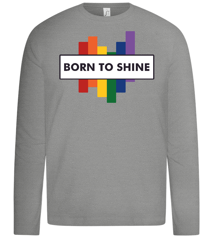 Born To Shine Rainbow Design - Premium kids long sleeve t-shirt_ORION GREY_front