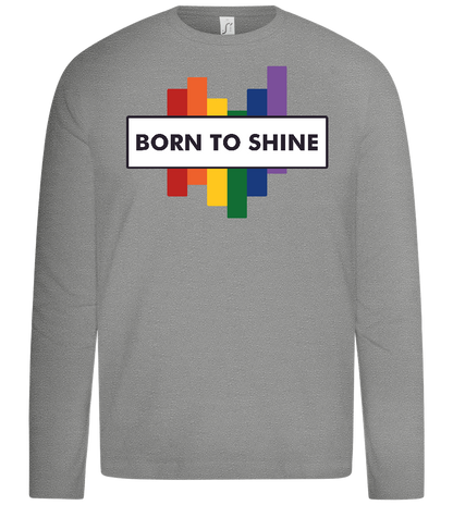 Born To Shine Rainbow Design - Premium kids long sleeve t-shirt_ORION GREY_front