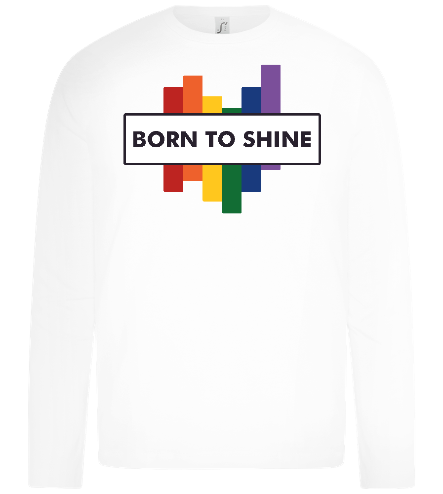 Born To Shine Rainbow Design - Premium kids long sleeve t-shirt_WHITE_front