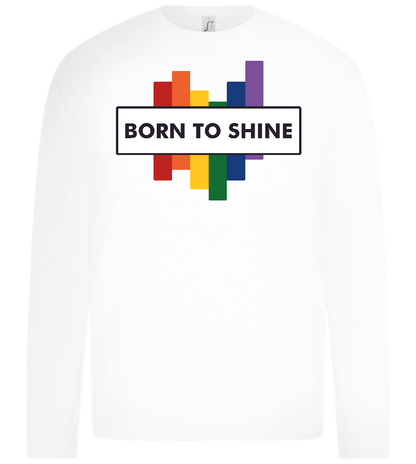 Born To Shine Rainbow Design - Premium kids long sleeve t-shirt_WHITE_front