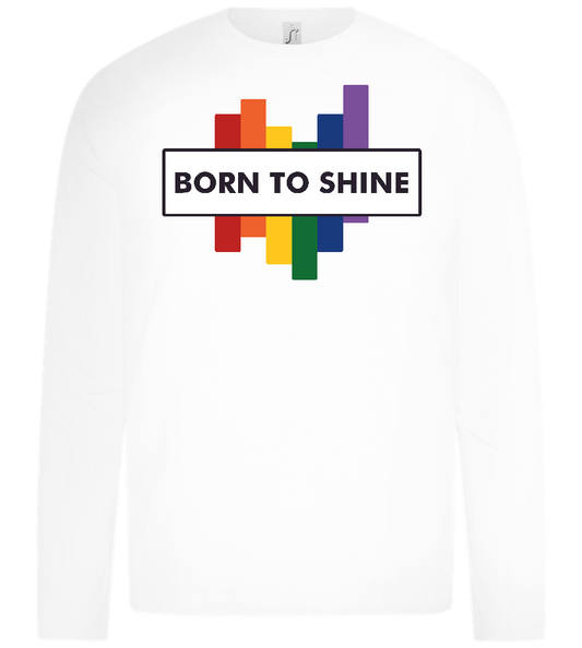 Born To Shine Rainbow Design - Premium kids long sleeve t-shirt_WHITE_front