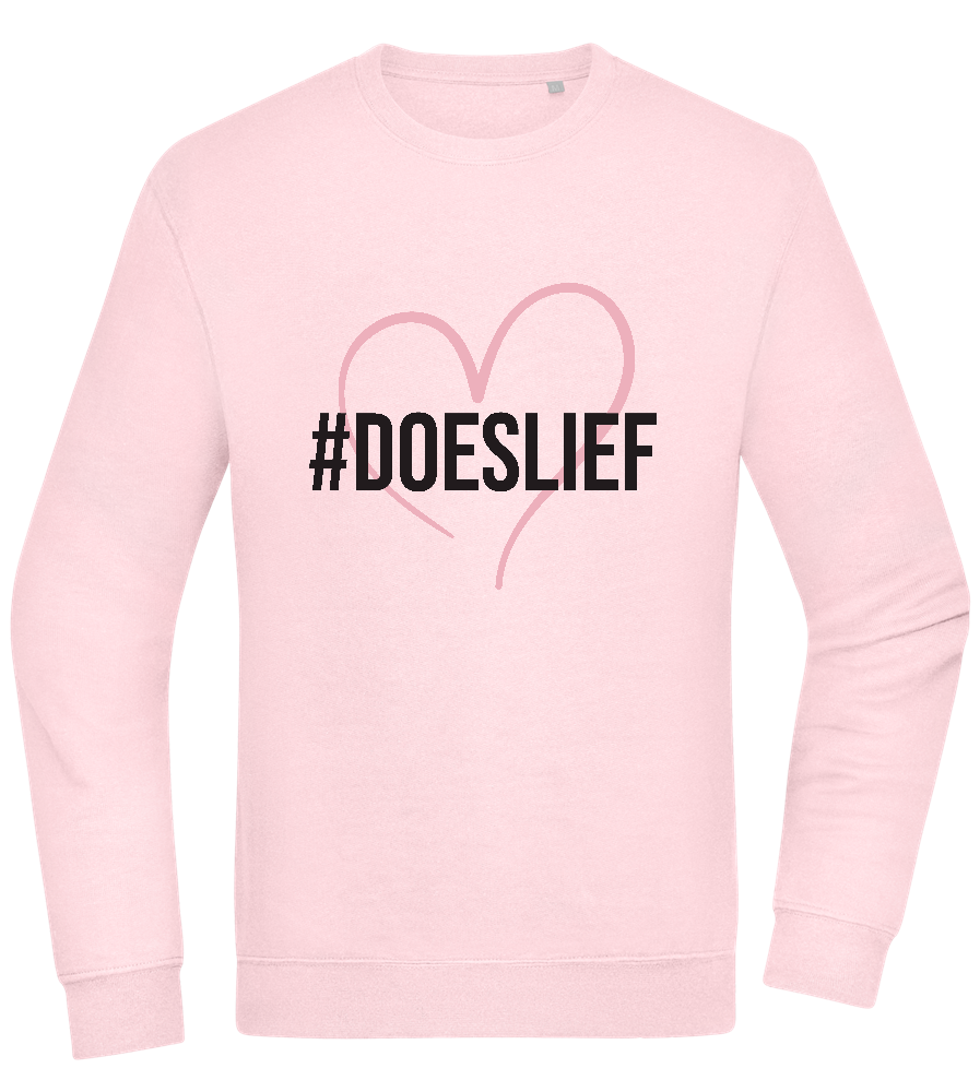 Doeslief Hartje Design - Comfort Essential Unisex Sweater_LIGHT PEACH ROSE_front