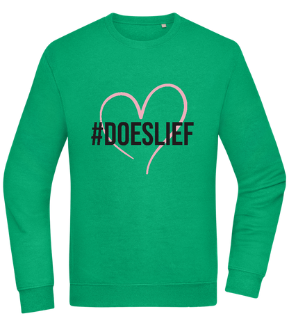 Doeslief Hartje Design - Comfort Essential Unisex Sweater_MEADOW GREEN_front