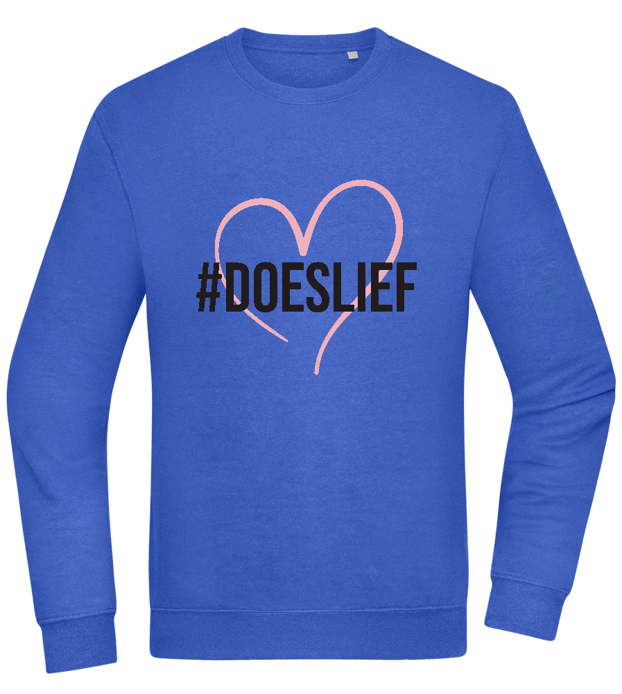 Doeslief Hartje Design - Comfort Essential Unisex Sweater_ROYAL_front