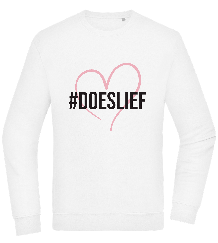 Doeslief Hartje Design - Comfort Essential Unisex Sweater_WHITE_front