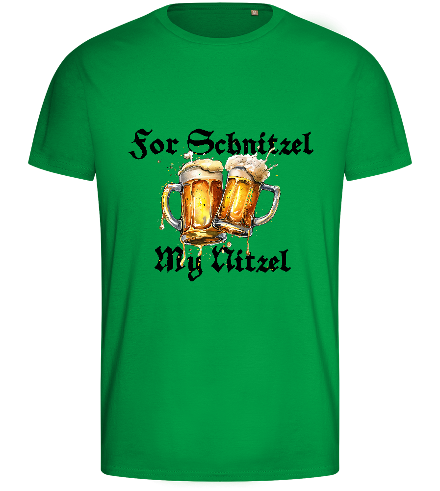 For Schnitzel Design - Basic men's fitted t-shirt_MEADOW GREEN_front