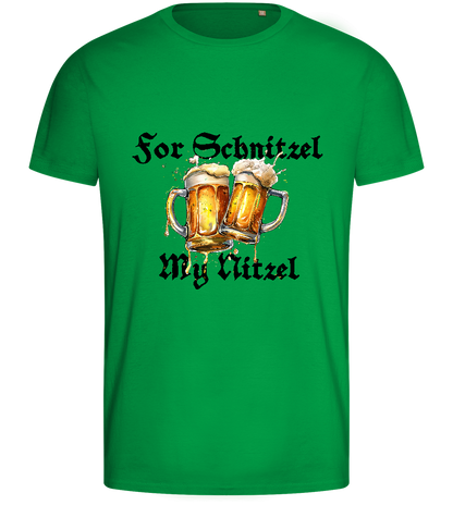 For Schnitzel Design - Basic men's fitted t-shirt_MEADOW GREEN_front