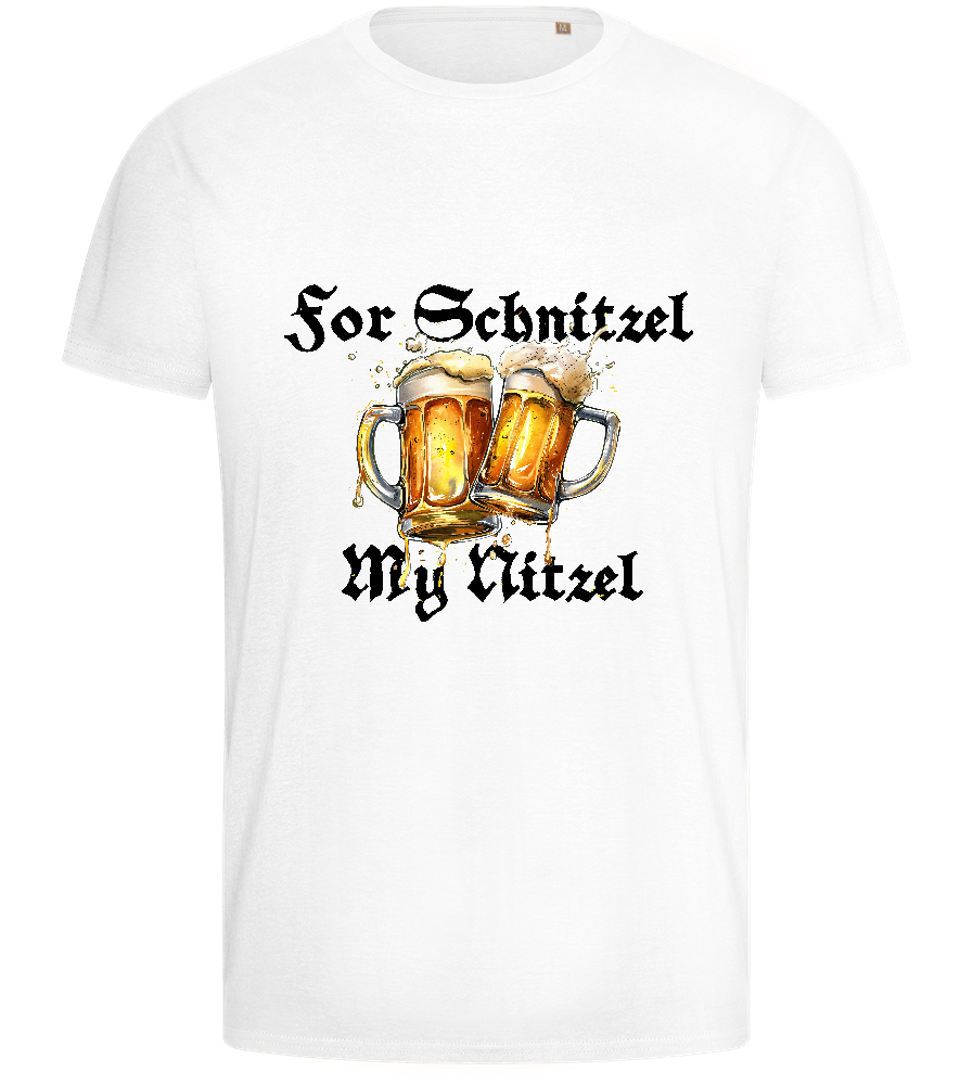 For Schnitzel Design - Basic men's fitted t-shirt_WHITE_front