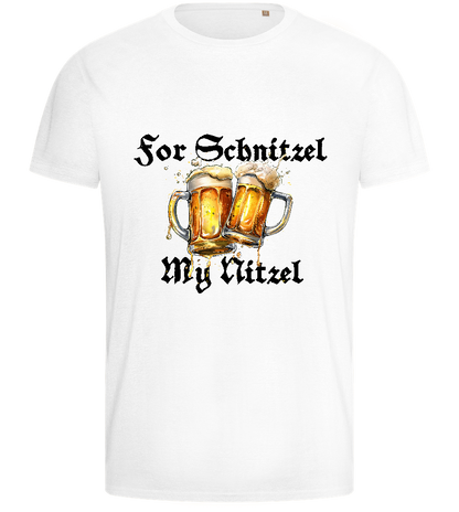 For Schnitzel Design - Basic men's fitted t-shirt_WHITE_front