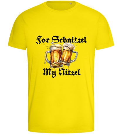 For Schnitzel Design - Basic men's fitted t-shirt_YELLOW_front