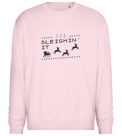 Sleighin' It Design - Comfort Essential Unisex Sweater_LIGHT PEACH ROSE_front