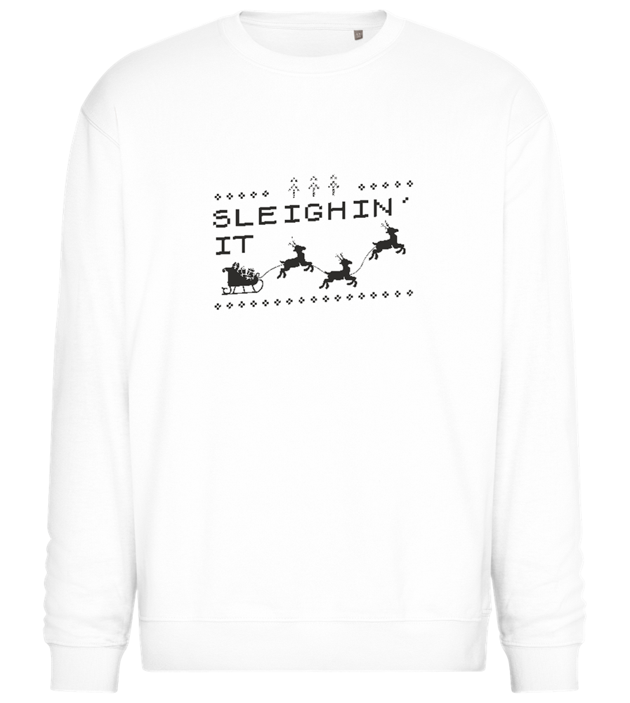 Sleighin' It Design - Comfort Essential Unisex Sweater_WHITE_front