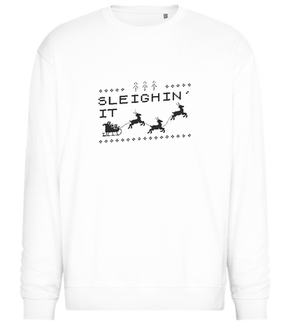 Sleighin' It Design - Comfort Essential Unisex Sweater_WHITE_front